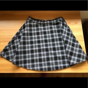 Black Plaid American Apparel Circle Skirt